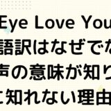 【Eye Love You】韓国語訳はなぜでない?心の声の意味が知りたいのに知れない理由は?