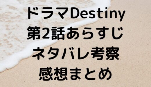 ドラマDestiny第2話あらすじネタバレ考察・感想