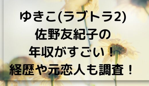 ゆきこ(ラブトランジット2)佐野友紀子の年収がすごい！経歴やプロフィール元恋人も調査！