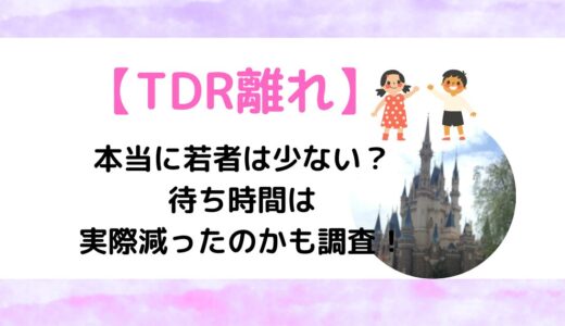 【TDR離れ】本当に若者は少ない？待ち時間は実際減ったのかも調査！