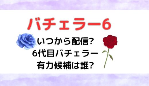 バチェラー6いつから配信?6代目バチェラー有力候補は誰?