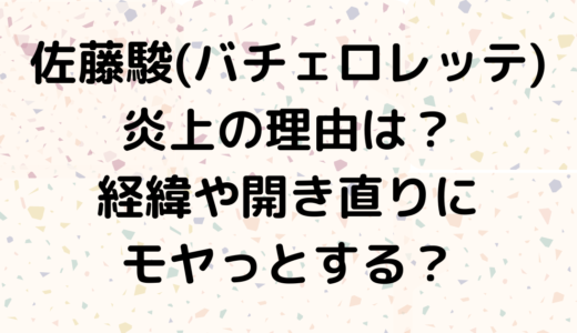 佐藤駿(バチェロレッテ)炎上の理由は？経緯や開き直りにモヤっとする？